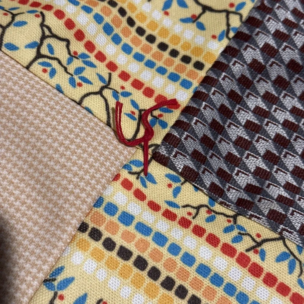 This vintage-style, handmade patchwork quilt 44x 37 Lap Quilt Made In The 1960's